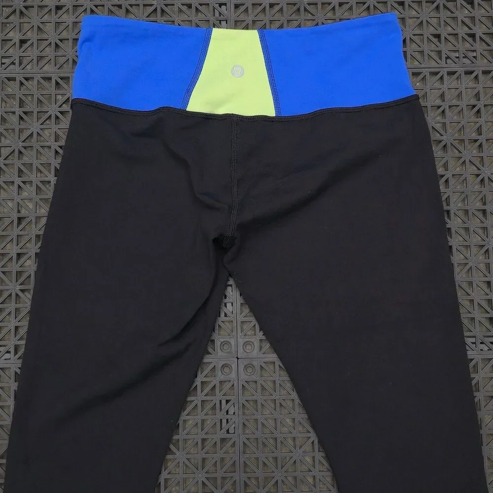Lululemon Legging Blue Cropped Color Block Embody Gym Running Women's 6